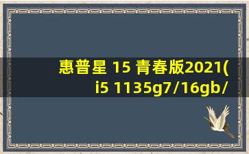 惠普星 15 青春版2021(i5 1135g7/16gb/512gb/mx450)